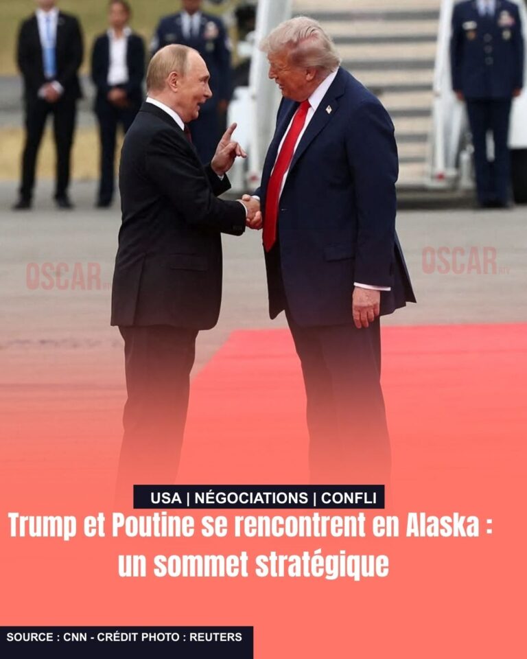 Trump et Poutine se serrent la main sur un tapis rouge en Alaska lors d’un sommet sur l’Ukraine – 15 août 2025